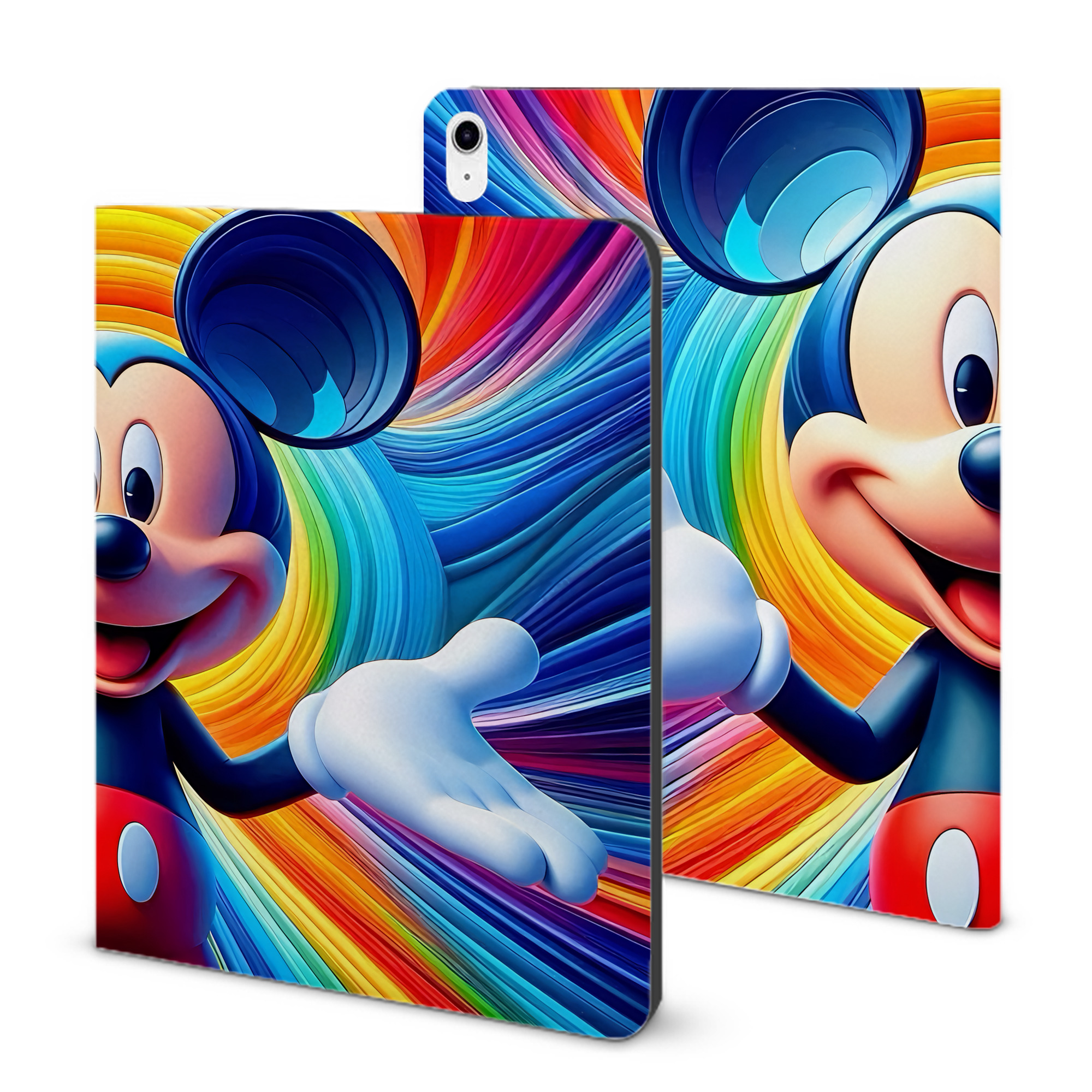 （画像用） ミッキーマウス Mickey Mouse IPad ケース ブック型 PUレザー TPU 耐衝撃 軽量 薄型 ペン収納なし 全面保護 IPad 各モデル対応